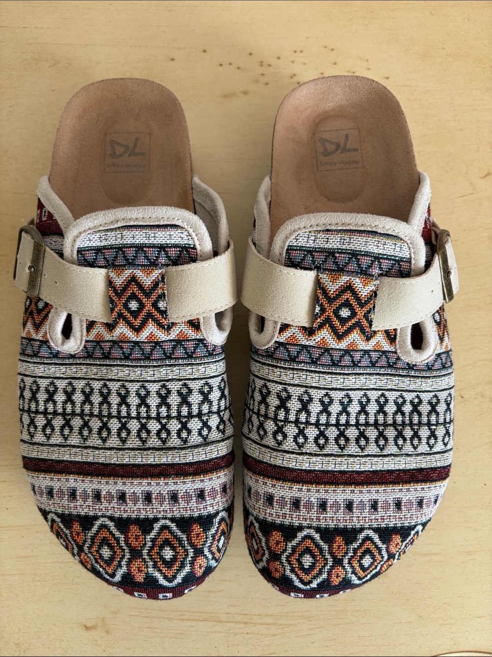 Dirty Laundry Multi-Pattern Woven Upper & Belt Detail Slip-On Clogs 38.5/8